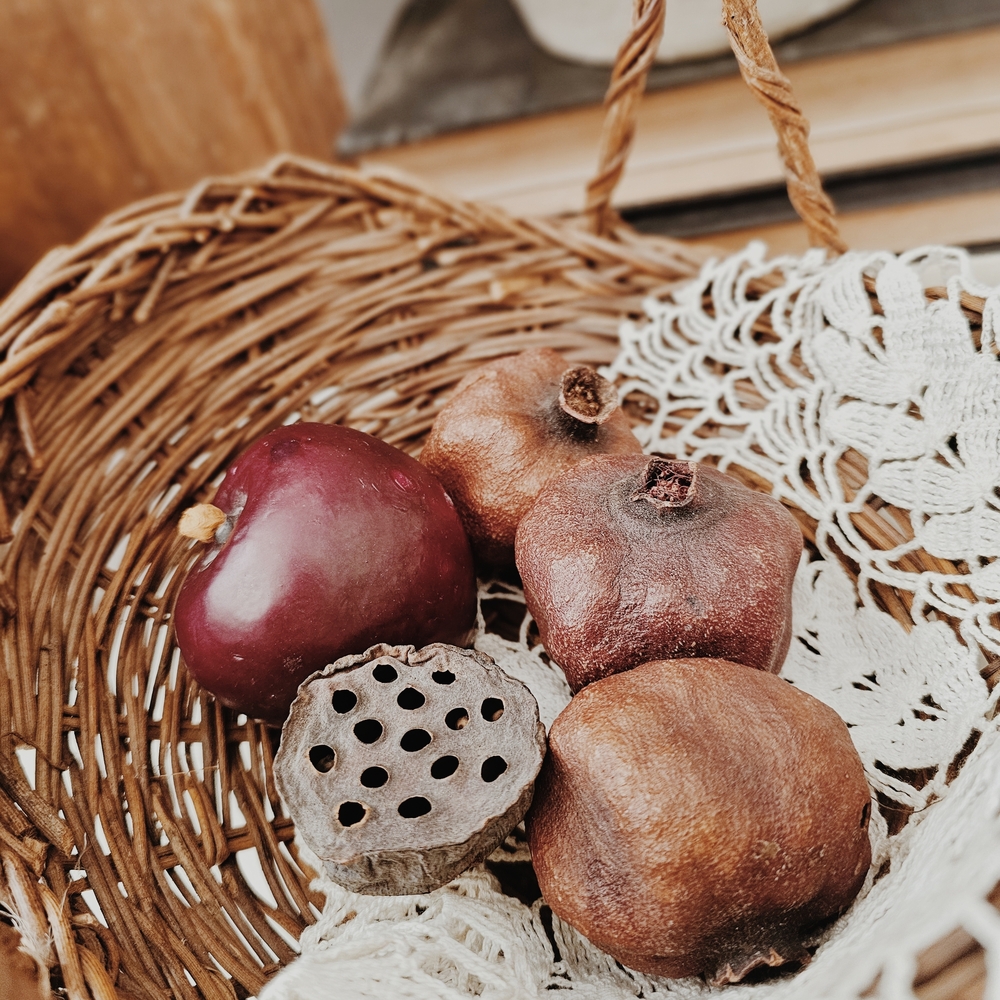 Rustic Faux Dried Pomegranate Fruit Bundle